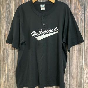 Vintage Augusta Sportswear Black Short Sleeve 2 Button Tee Shirt - Adult X-Large